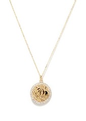 Mateo Taurus large diamond & 14kt gold zodiac necklace