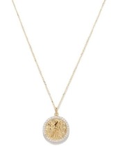 Mateo Virgo large diamond & 14kt gold zodiac necklace