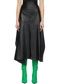 Matériel Tbilisi Black Faux-Leather Slashed Maxi Skirt