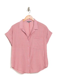 Matty M Stripe Woven Button Front Top in Cherry at Nordstrom Rack