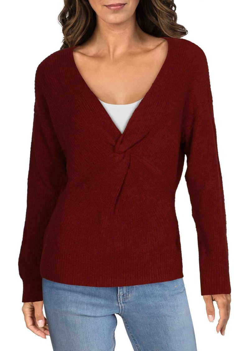 Matty M Womens Front Knot V-Neck Pullover Sweater