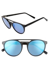 Maui Jim Ah Dang! 52mm PolarizedPlus2® Flat Top Sunglasses in Matte Black/Blue Hawaii at Nordstrom