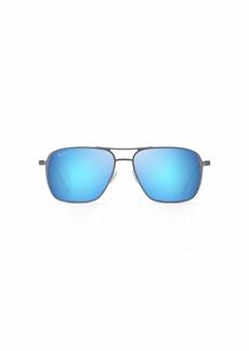 Maui Jim Men's and Women's Beaches Polarized Universal Fit Aviator Sunglasses Dove Grey/Blue Hawaii