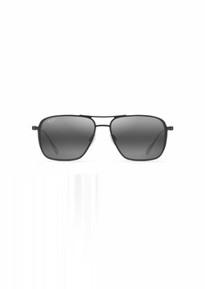 Maui Jim Men's and Women's Beaches Polarized Universal Fit Aviator Sunglasses Black Matte/Neutral Grey