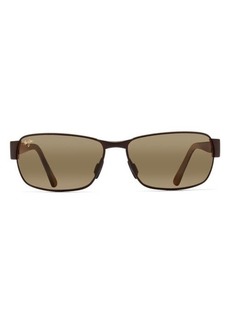 Maui Jim Black Coral 65mm Polarized Oversize Rectangular Sunglasses