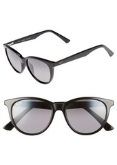 Maui Jim Cathedrals 52mm PolarizedPlus2® Cat Eye Sunglasses in Black Gloss/Neutral Grey at Nordstrom