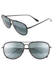 Maui Jim Fair Winds 58mm Polarized Navigator Sunglasses in Black Gloss/Black Matte at Nordstrom