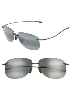 Maui Jim Hikina 62mm PolarizedPlus2® Rimless Sunglasses in Grey/Matte Grey at Nordstrom