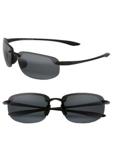 Maui Jim Ho'okipa PolarizedPlus®2 63mm Rectangle Sunglasses in Black at Nordstrom