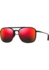 Maui Jim Keokea Polarized Aviator Sunglasses, Men's, Black