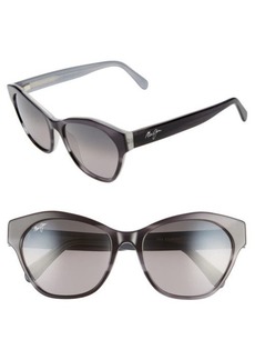 Maui Jim Kila 54mm PolarizedPlus2® Cat Eye Sunglasses in Black W/Peal Interior at Nordstrom