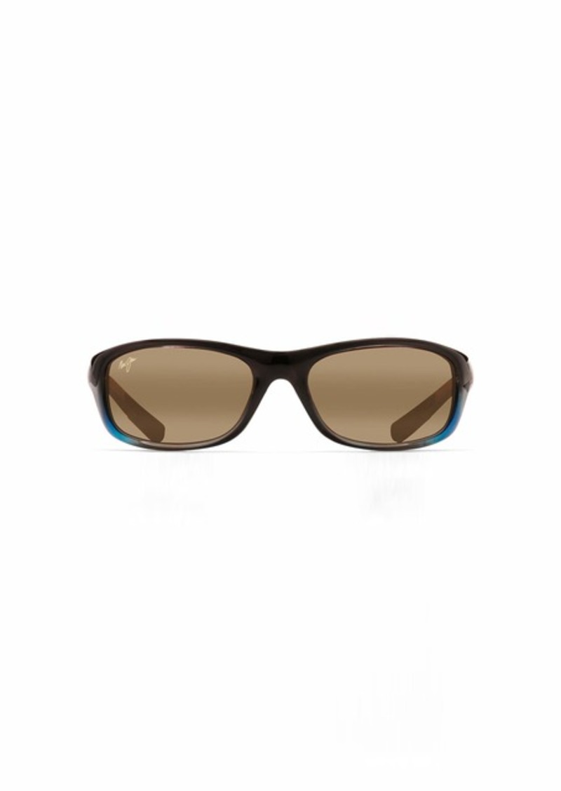 Maui Jim Men's and Women's Kipahulu Polarized Wrap Sunglasses Marlin/HCL® Bronze Small