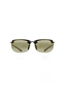 Maui Jim Men's and Women's Banyans Polarized Universal Fit Rimless Sunglasses Gloss Black/Maui HT™
