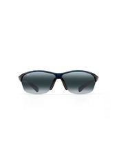 Maui Jim Men's and Women's Hot Sands Polarized Rimless Sunglasses Blue/Neutral Grey Large