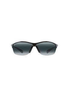 Maui Jim Men's and Women's Hot Sands Polarized Rimless Sunglasses Gloss Black/Neutral Grey Large