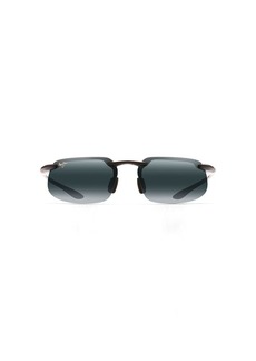 Maui Jim Men's and Women's Kanaha Polarized Universal Fit Rimless Sunglasses Gloss Black/Neutral Grey