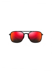 Maui Jim Men's and Women's Keokea Polarized Aviator Sunglasses Red/Black Tortoise/Hawaii Lava ™