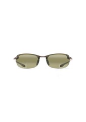 Maui Jim Men's and Women's Makaha Polarized Universal Fit Rimless Sunglasses Trans Smoke Grey/Maui HT™  +2.5