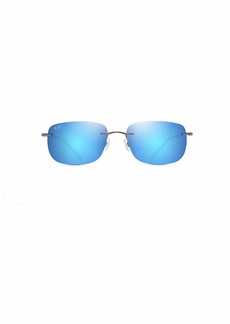 Maui Jim Men's and Women's Ohai Polarized Rimless Sunglasses Gunmetal/Blue Hawaii