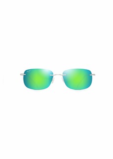 Maui Jim Men's and Women's Ohai Polarized Rimless Sunglasses Matte Silver/MAUIGreen®