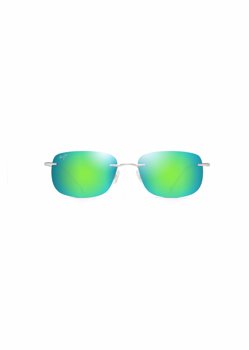 Maui Jim Men's and Women's Ohai Polarized Rimless Sunglasses Matte Silver/MAUIGreen®