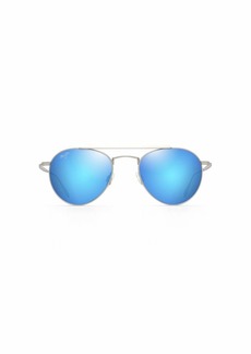 Maui Jim Men's and Women's Pisces Polarized Universal Fit Classic Sunglasses Titanium/Blue Hawaii