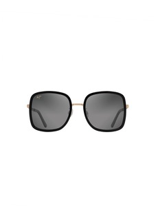 Maui Jim Men's and Women's Pua Polarized Fashion Sunglasses Black with Gold/Neutral Grey