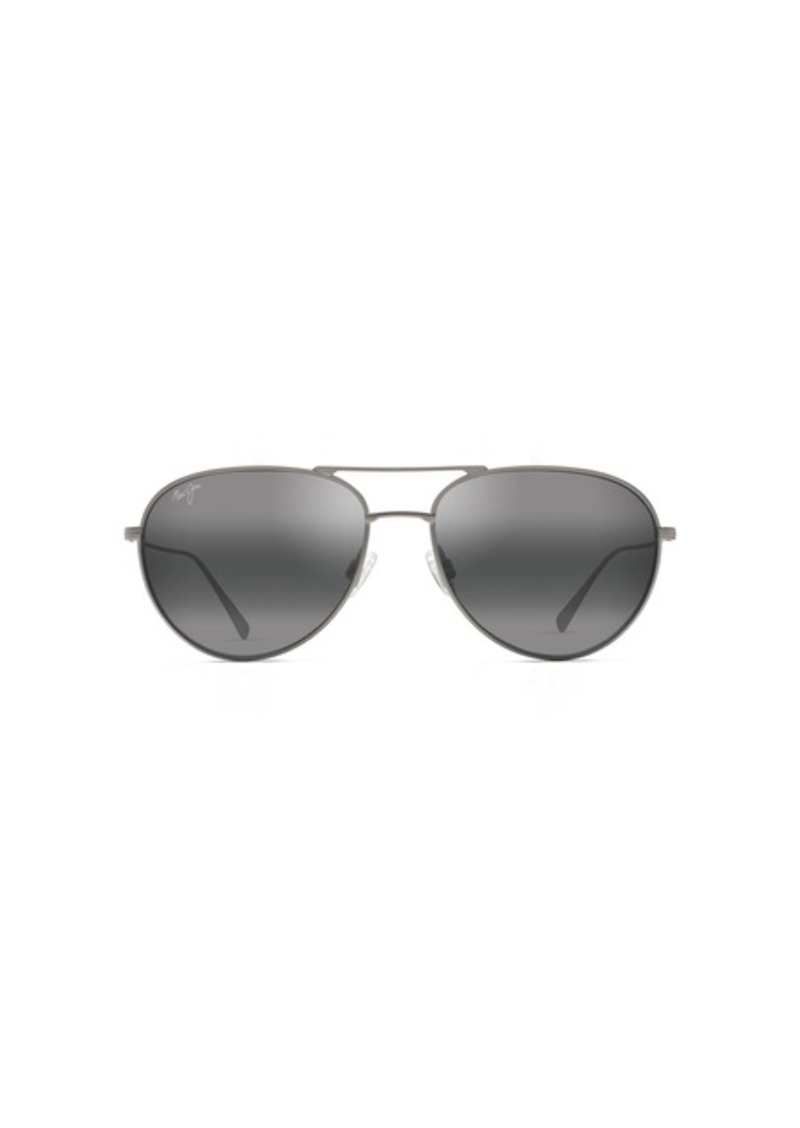 Maui Jim Men's and Women's Walaka Polarized Aviator Sunglasses Matte Titanium/Neutral Grey