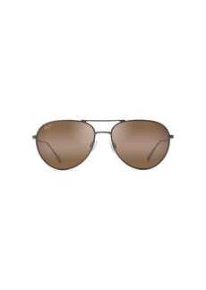Maui Jim Men's and Women's Walaka Polarized Aviator Sunglasses Satin Sepia/HCL® Bronze