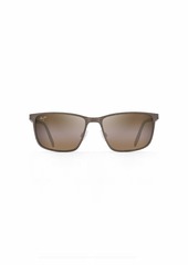 Maui Jim Men's Cut Mountain Polarized Rectangular Sunglasses Bronze/HCL® Bronze