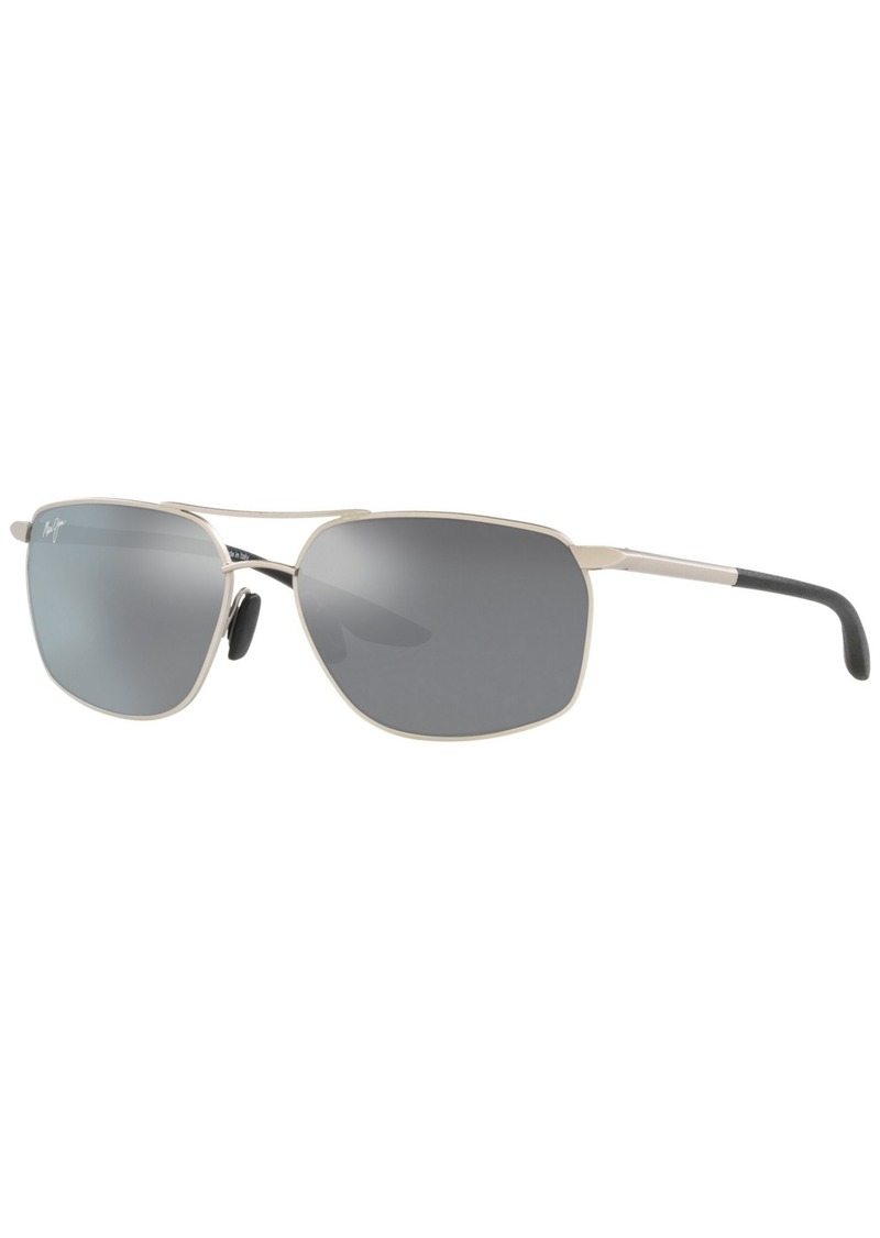 Maui Jim Men's Polarized Sunglasses, Puu Kukui 58 - Silver-Tone