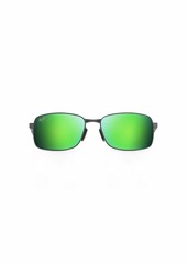 Maui Jim Men's Shoal Polarized Rectangular Sunglasses Brushed Gunmetal/MAUIGreen®