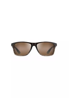 Maui Jim Men's Onshore Polarized Rectangular Sunglasses Chocolate Fade/HCL® Bronze