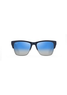Maui Jim Men's and Women's Perico Polarized Classic Sunglasses Navy w/Gunmetal/Dual Mirror Blue to Silver