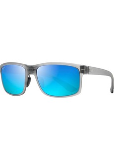 Maui Jim Pokowai Arch Polarized Rectangular Sunglasses, Men's, Translucent Matte Grey