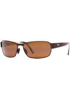 Maui Jim Polarized Black Coral Polarized Sunglasses , 249 - Black/Bronze
