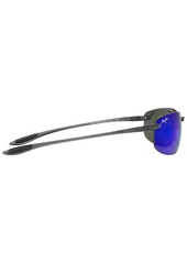 Maui Jim Polarized Hookipa Sunglasses, 407 Blue Hawaii Collection - GREY SHINY/BLUE MIRROR POLAR