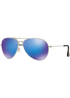 Maui Jim Polarized Mavericks Sunglasses, 264 - SILVER SHINY/BLUE MIRROR POLAR