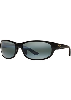 Maui Jim Polarized Twin Falls Polarized Sunglasses , 417 63 - BLACK SHINY/GREY MIR POL