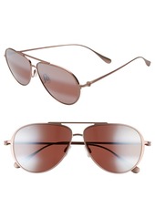 Maui Jim Shallows PolarizedPlus(R)2 59mm Aviator Sunglasses in Satin Brown/Red at Nordstrom