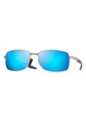 Maui Jim Shoal 57mm Polarized Sunglasses in Matte Silver at Nordstrom