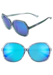 Maui Jim Taro 59mm PolarizedPlus2® Round Sunglasses in Aquamarine/Blue Hawaii at Nordstrom
