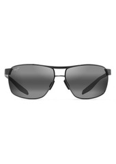 Maui Jim The Bird 62.5mm Oversize Polarized Rectangular Sunglasses