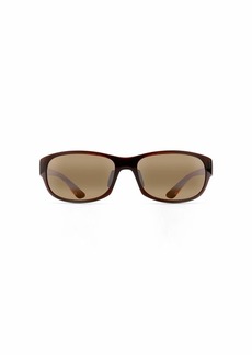 Maui Jim Men's and Women's Twin Falls Polarized Wrap Reading Sunglasses Rootbeer Fade/HCL® Bronze  +2.5
