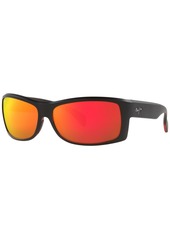 Maui Jim Unisex Polarized Sunglasses, Equator 65 - Black Shiny