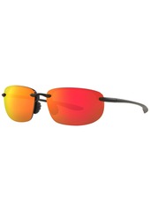 Maui Jim Unisex Polarized Sunglasses, Hookipa Asian Fit - Black Matte