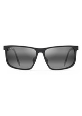 Maui Jim Wana 61mm Polarized Rectangular Sunglasses
