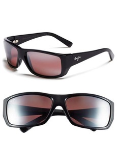 Maui Jim Wassup PolarizedPlus®2 61mm Polarized Sunglasses in Gloss Black/Maui Rose at Nordstrom