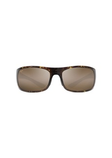 Maui Jim Men's and Women's Big Wave Polarized Wrap Sunglasses Olive Tortoise/HCL® Bronze
