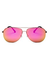 Maui Jim Unisex Cinder Cone Polarized Brow Bar Aviator Sunglasses, 58mm